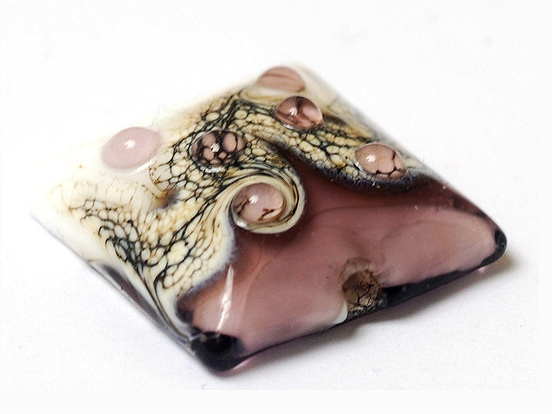 11812404 - Amethyst w/White Pillow Focal Bead