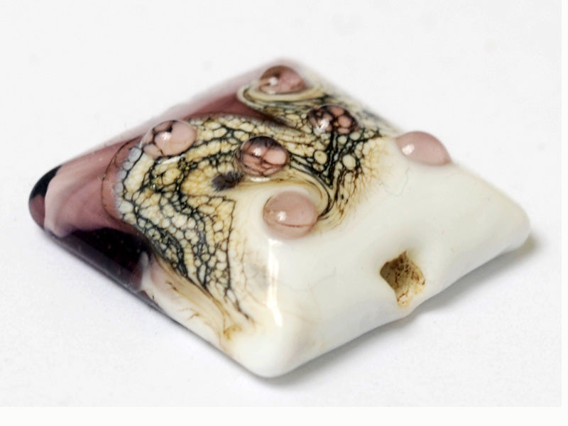 11812404 - Amethyst w/White Pillow Focal Bead