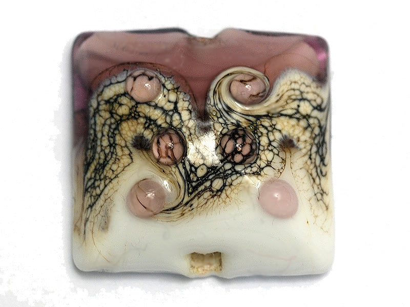 11812404 - Amethyst w/White Pillow Focal Bead