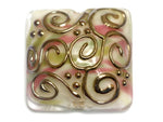 11812804 D - Light Pink w/Metal Stringer Pillow Focal Bead