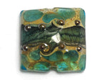 11813804 - Ocean Blue w/Silver Foil Pillow Focal Bead