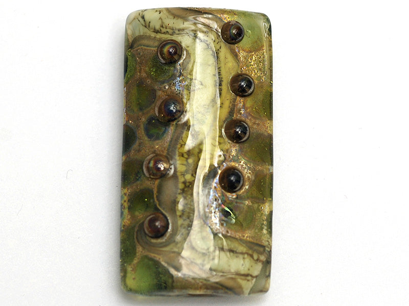 11813903 - Green w/Silver Foil Kalera Focal Bead