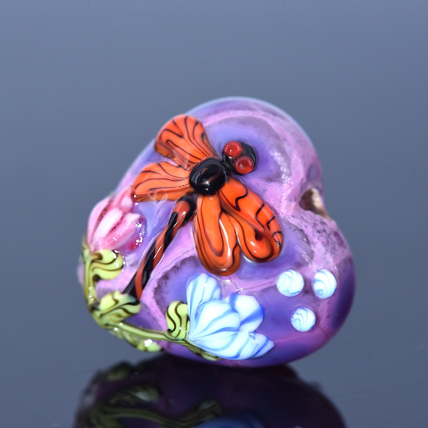 11816705 - Red Dragonfly/Violet Garden Heart