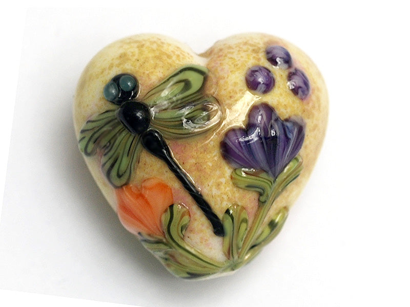 11816705 - Red Dragonfly/Violet Garden Heart