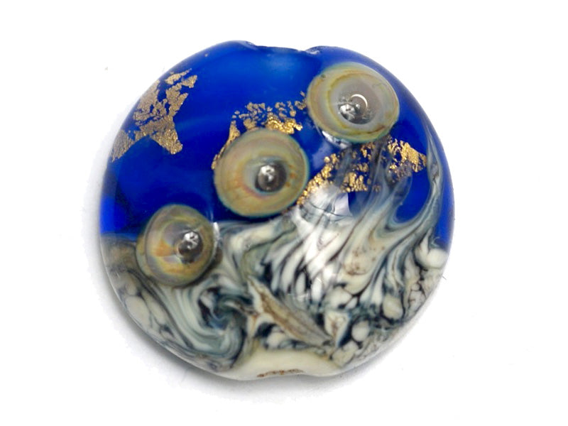 11819702 - Cobalt Treasure Lentil Focal Bead