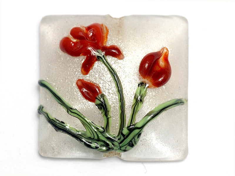 11832104 - Crimson Flower Pillow Focal Bead