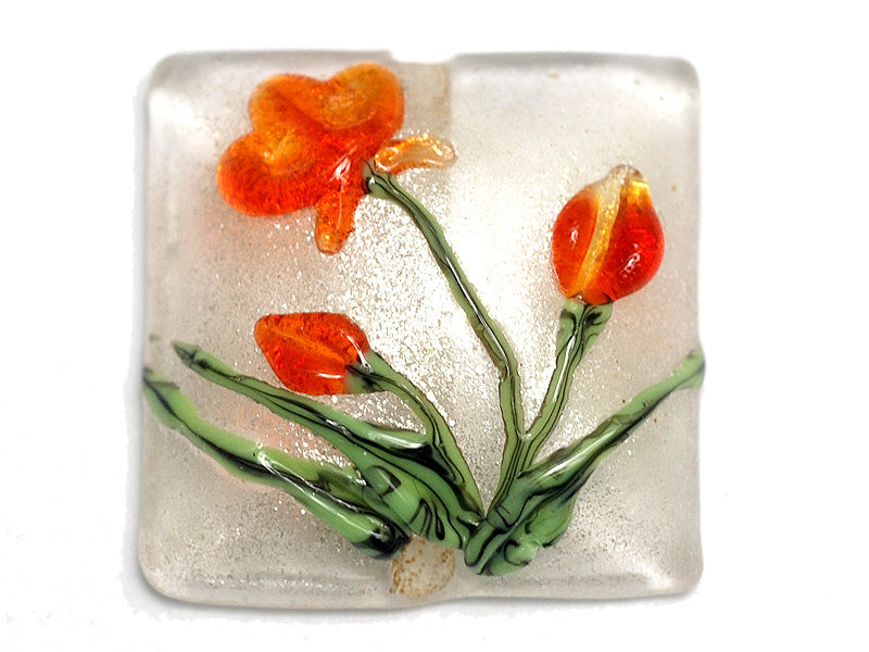 11832204 - Vermilion Flower Pillow Focal Bead