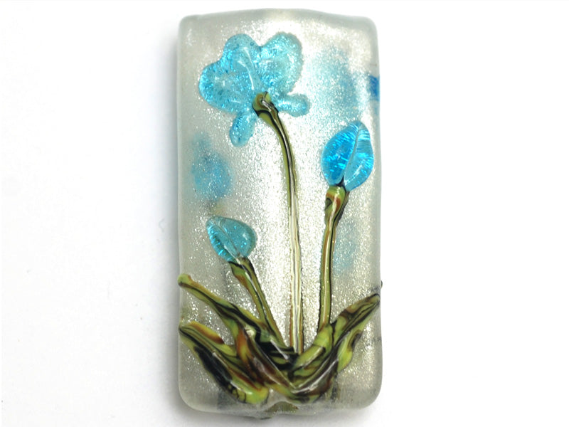 11832403 - Maya Blue Flower Kalera Focal Bead