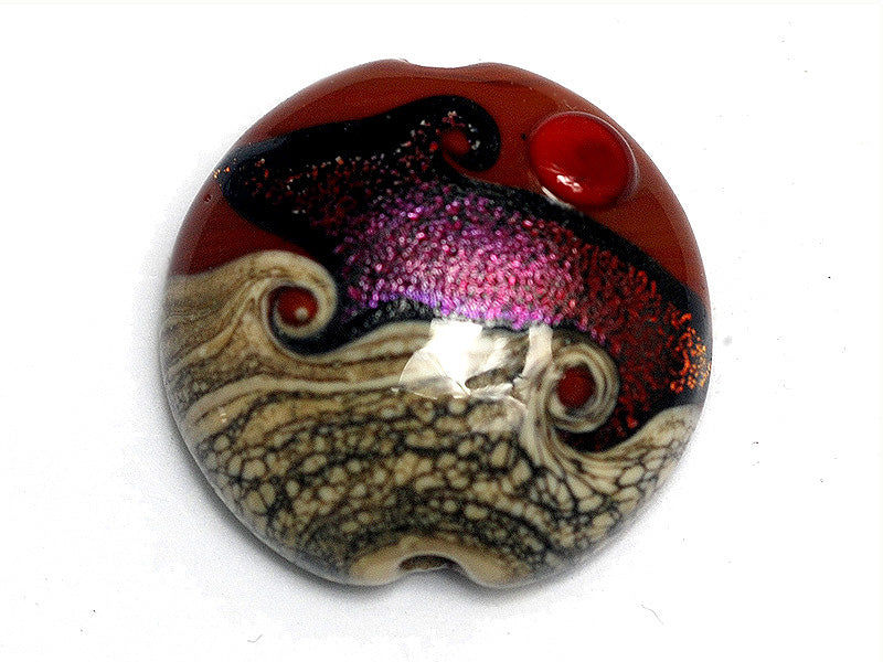 11833602 - Hot Lava Waves Lentil Focal Bead