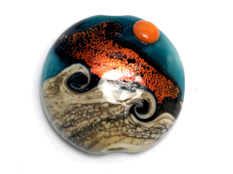 11833702 - Romantic Isle Waves Lentil Focal Bead