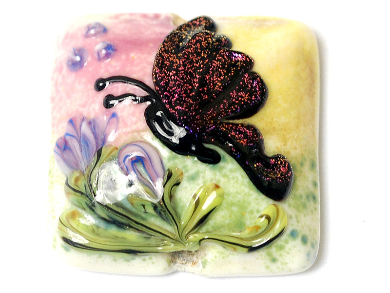 11834804 - Pink Sparkle Garden Butterfly Pillow Focal Bead