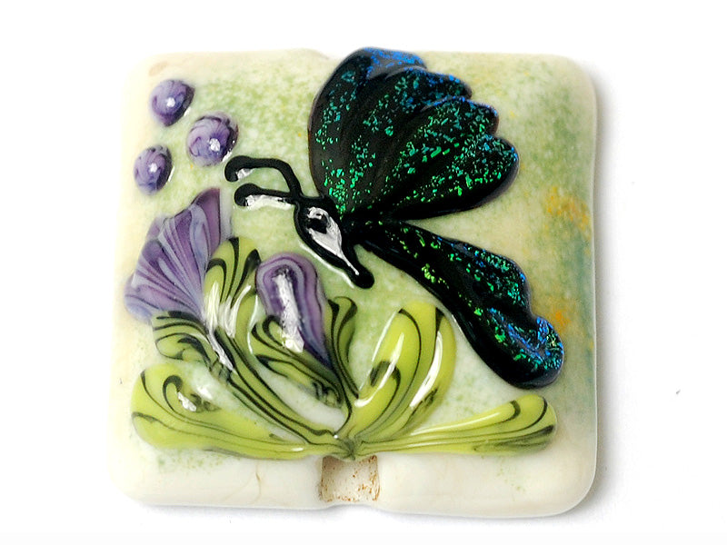 11834904 - Green Sparkle Garden Butterfly Pillow Focal Bead