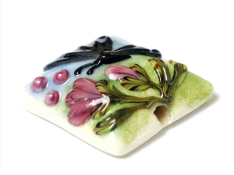 11835004 - Blue Sparkle Garden Butterfly Pillow Focal Bead