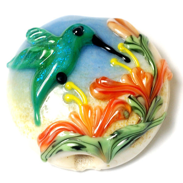 11836202 - Hawaiian Hummingbird Lentil Focal Bead
