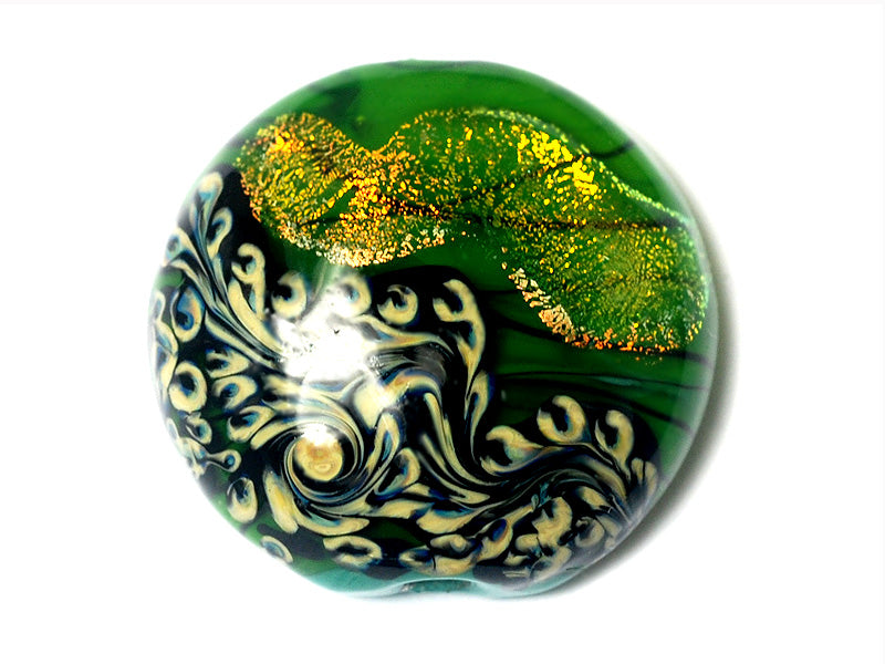 11836302 - Herbal Garden Shimmer Lentil Focal Bead