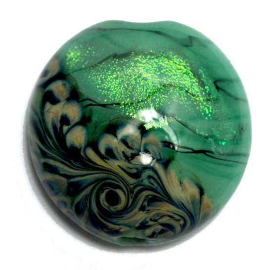 11837402 - Seafoam Shimmer Lentil Focal Bead