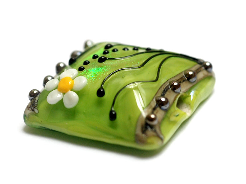 11838504 - Spring Green Florals Pillow Focal Bead