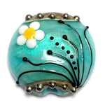 11838602 - Seafoam Florals Lentil Focal Bead