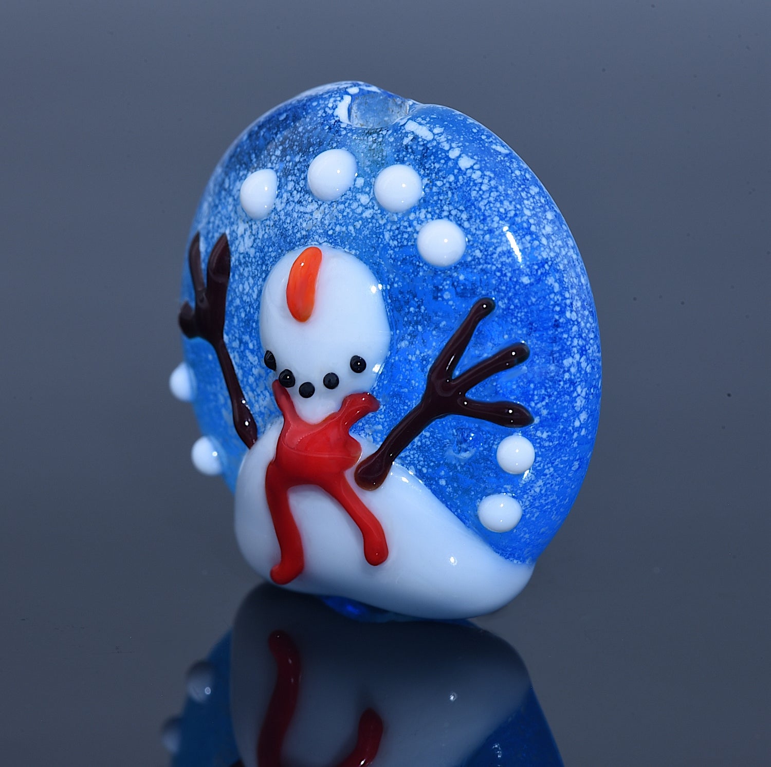 11839802 - Juggling Snowman Lentil Focal Bead