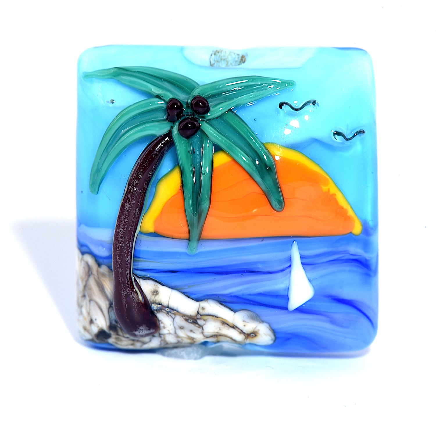 11841404 - Palm Tree Sunset Pillow Focal Bead