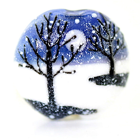 11842702 - Snow Night Lentil Focal Bead