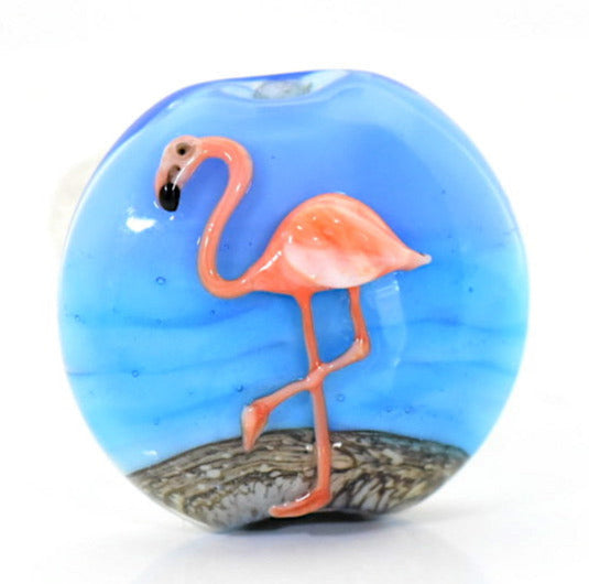Flamingo Lentil Focal Bead