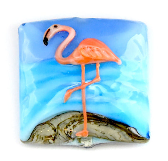 flamingo glass beads