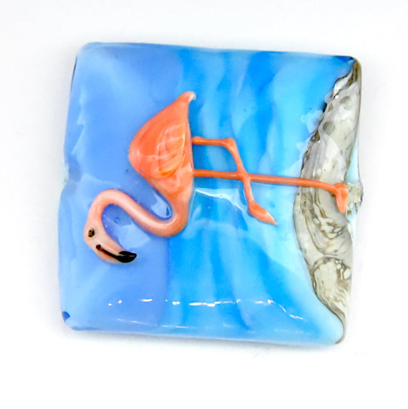 flamingo glass beads