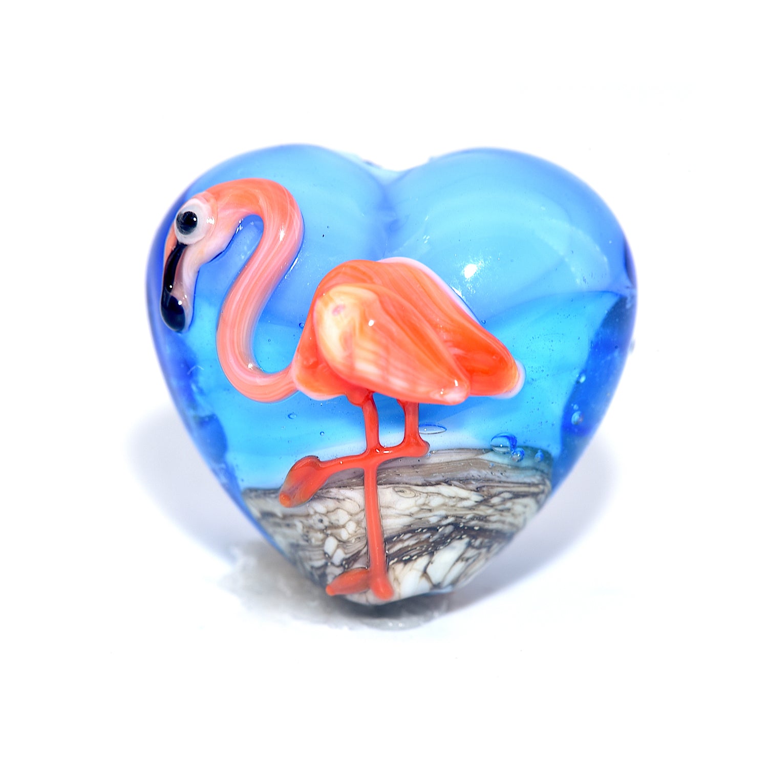 11842805 - Flamingo Plump Heart Focal Bead
