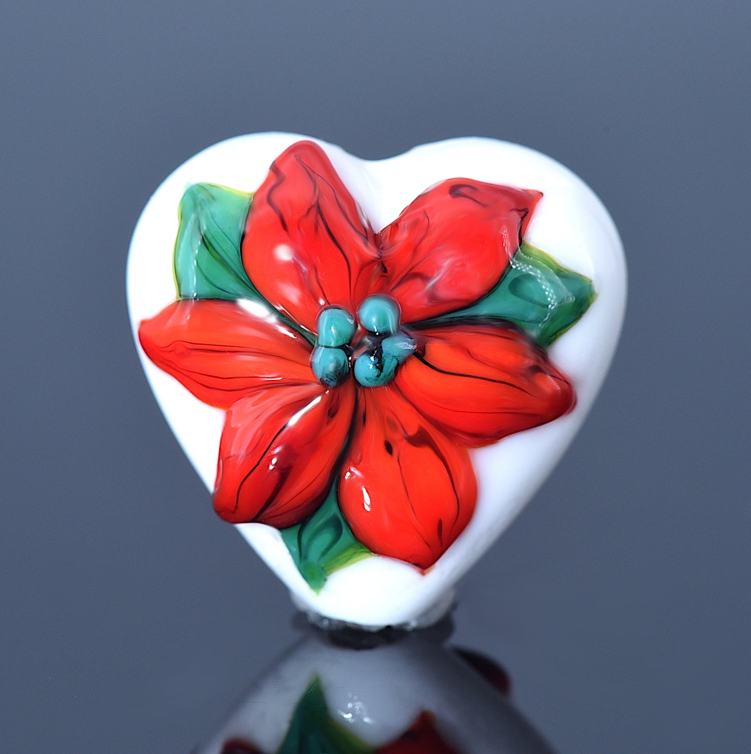 11843405 - Red Poinsettia Christmas  Heart
