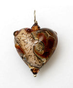 HP-11815105 - Transparent Red w/Silver Foil Heart Pendant