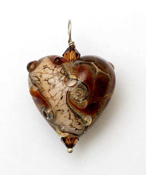 HP-11815105 - Transparent Red w/Silver Foil Heart Pendant