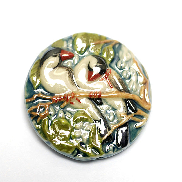 PR033600 - 36mm Porcelain Disk Twin Birds
