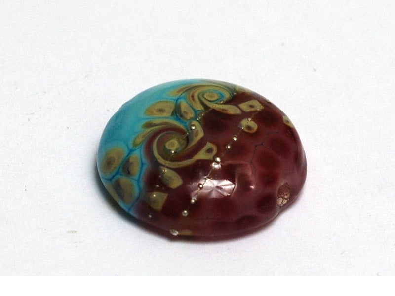 LimitedSO - Limited Quantity Turquoise & Amethyst w/Beige Lentil Focal Bead