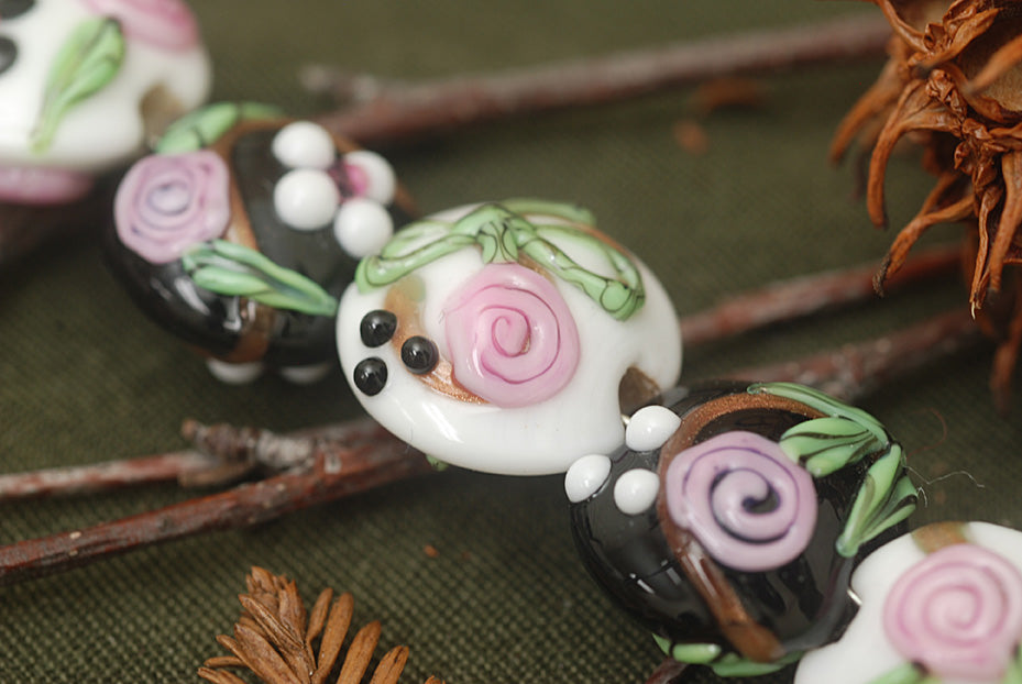grace lampwork beads artisan handmade glass beads SRA
