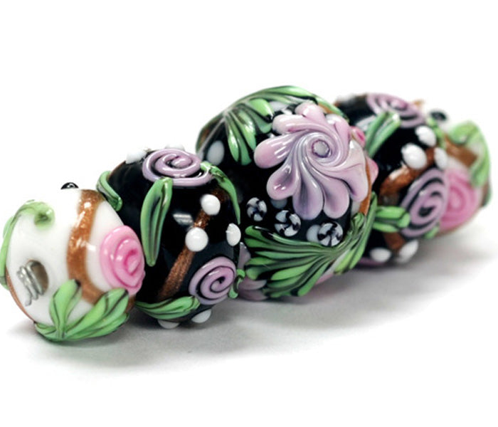 grace lampwork beads artisan handmade glass beads SRA