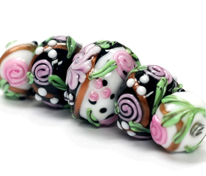 grace lampwork beads artisan handmade glass beads SRA