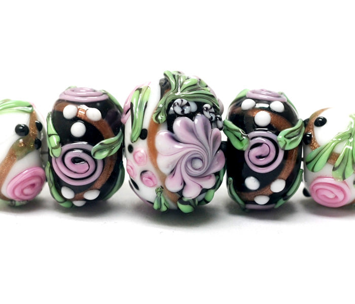 grace lampwork beads artisan handmade glass beads SRA