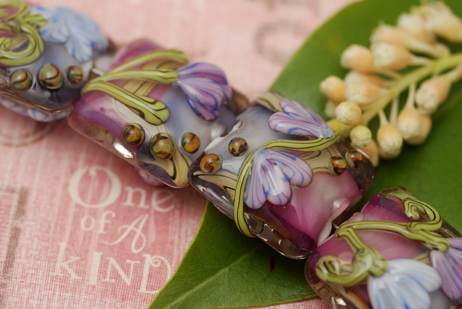 grace lampwork beads artisan handmade glass beads SRA
