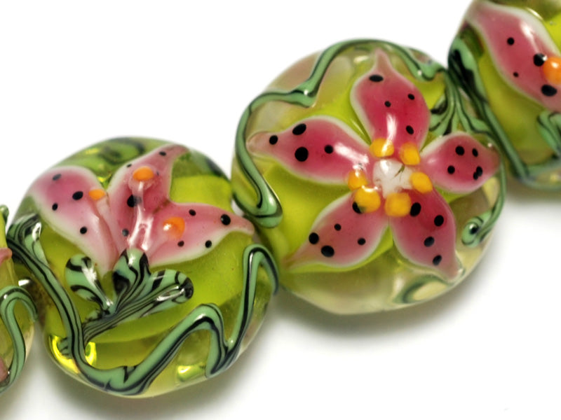 grace lampwork beads artisan handmade glass beads SRA