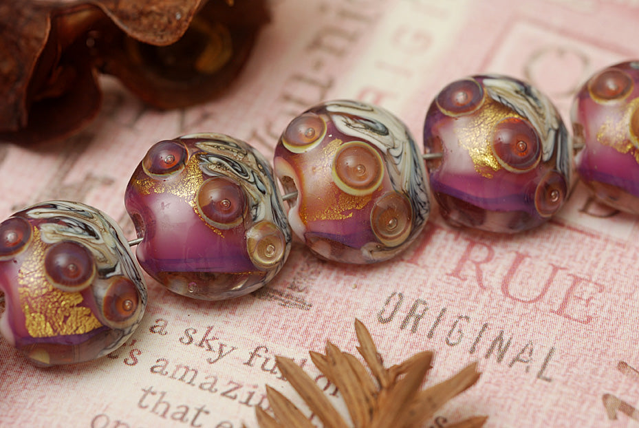 grace lampwork beads artisan handmade glass beads SRA