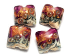 10108914 - Four Cranberry Treasure Pillow Beads