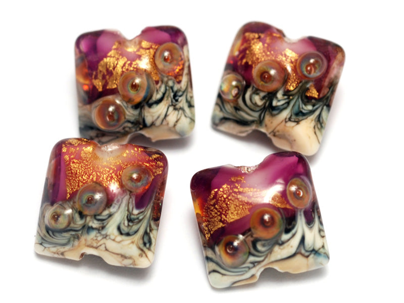 10108914 - Four Cranberry Treasure Pillow Beads