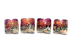 10108914 - Four Cranberry Treasure Pillow Beads