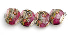 10109012 - Four Cranberry Stardust Lentil Beads