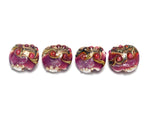 10109012 - Four Cranberry Stardust Lentil Beads