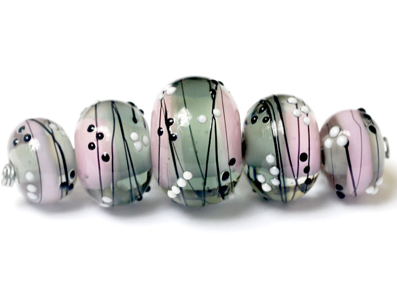 grace lampwork beads artisan handmade glass beads SRA