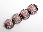 10110012 - Four Cherry Blossom Lentil Beads