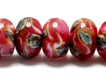 10110101- Seven Pink Cherry Treasures Rondelle Beads