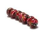 10110101- Seven Pink Cherry Treasures Rondelle Beads